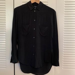 Madewell black silk shirt